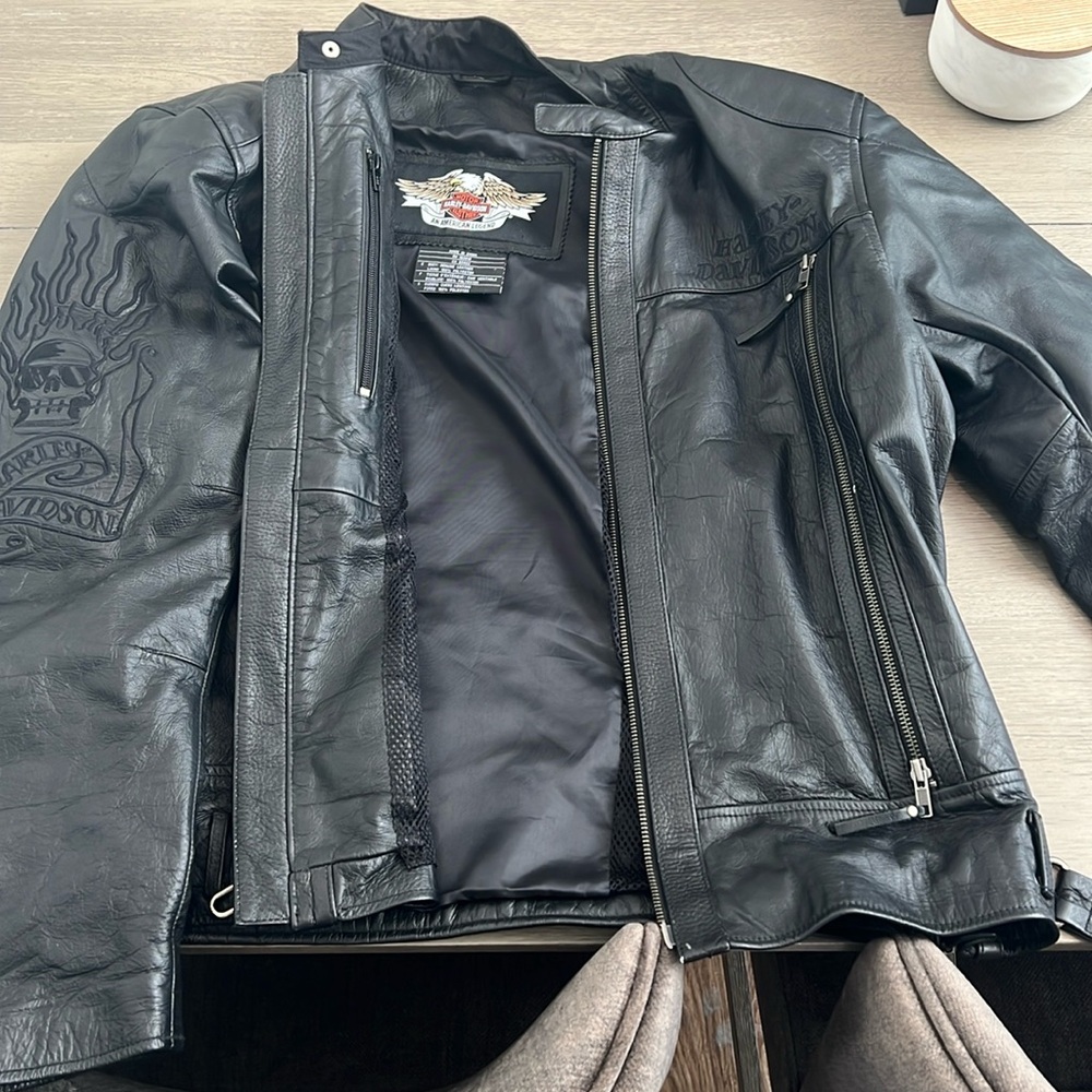 RARE Mens Harley Davidson size xl motor cycle jacket with padding